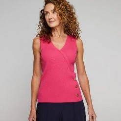 Jane Lamerton Cross Front Knit Top Cyclamen 11 Jane Lamerton Cross Front Knit Top Cyclamen -women's clothing Sales BP640558001 cyclamen