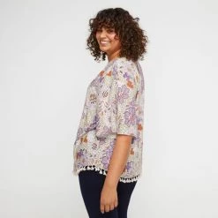 Khoko Plus Tassel Trim Top Floral -women's clothing Sales BP641039003 floral 4