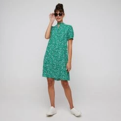 Khoko Smart Tie Neck Tunic Dress Firefly Jade -women's clothing Sales BP641092004 jade