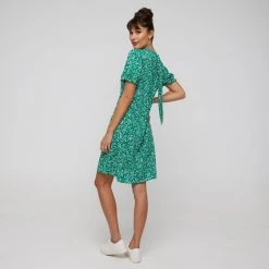 Khoko Smart Tie Neck Tunic Dress Firefly Jade -women's clothing Sales BP641092004 jade 3