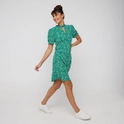 Khoko Smart Tie Neck Tunic Dress Firefly Jade -women's clothing Sales BP641092004 jade 5