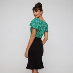 Khoko Smart Jacquard Skirt Black Diam -women's clothing Sales BP641332002 blk diam 3