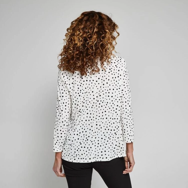 Khoko Smart Spot Cowl Neck Top Ivory 7 Khoko Smart Spot Cowl Neck Top Ivory - Image 5