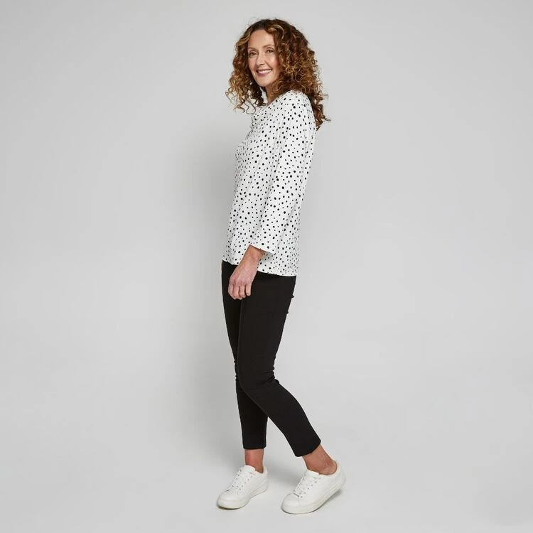 Khoko Smart Spot Cowl Neck Top Ivory 6 Khoko Smart Spot Cowl Neck Top Ivory - Image 4