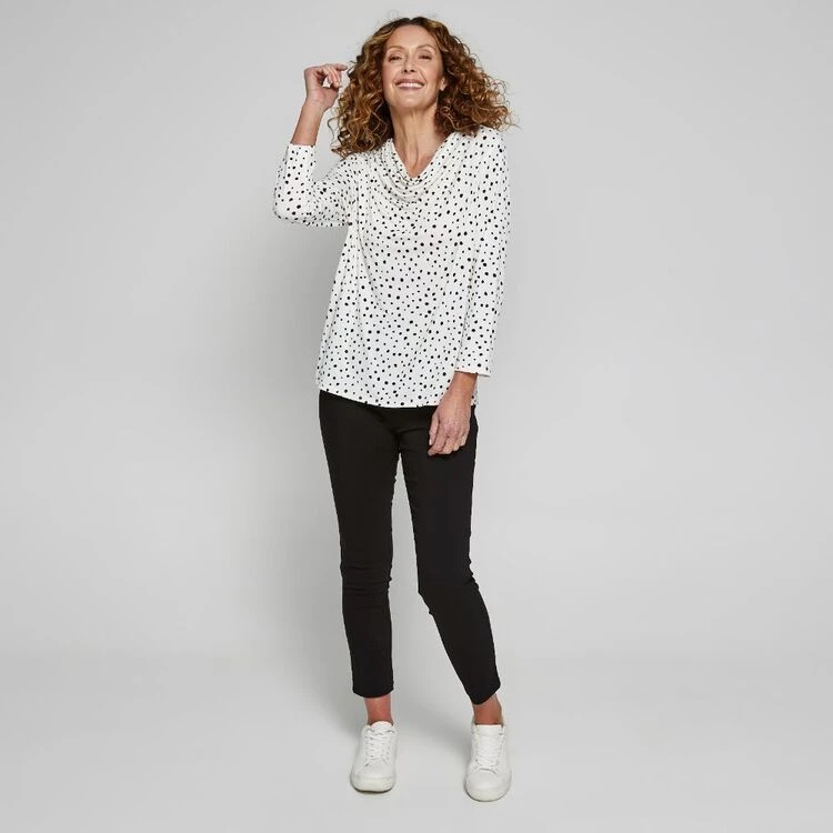 Khoko Smart Spot Cowl Neck Top Ivory 8 Khoko Smart Spot Cowl Neck Top Ivory - Image 6